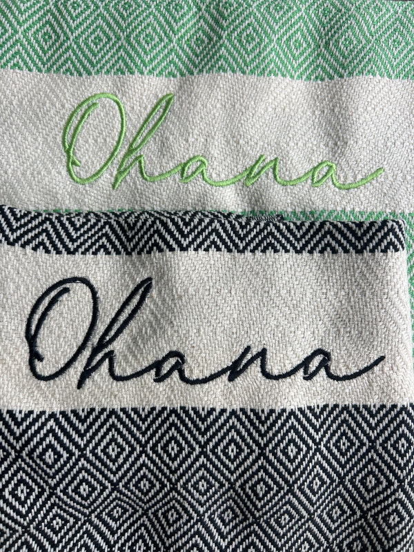 Tea Towel with embroidered Ohana
