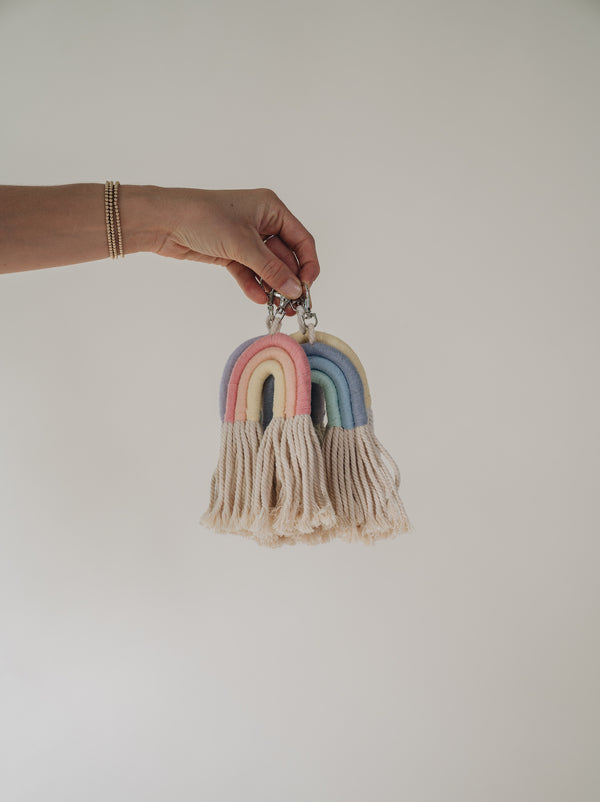 Macrame Rainbow Keychain